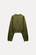 Cropped Knit Sweater with Wide Sleeves