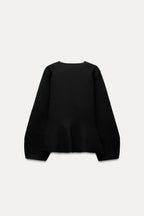 BELTED BLAZER WITH SHOULDER PADS
