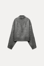 JEWEL BEADED KNIT SWEATER