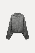 JEWEL BEADED KNIT SWEATER