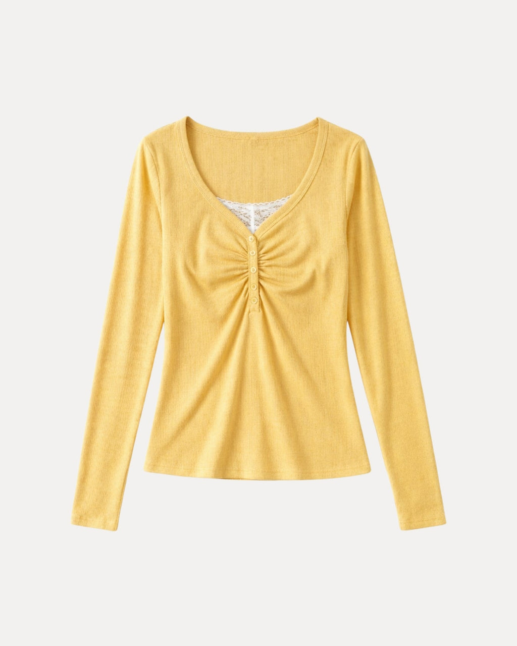Ruched Henley Top