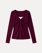 Ruched Henley Top