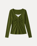 Ruched Henley Top