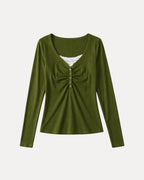 Ruched Henley Top
