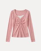Ruched Henley Top