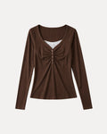 Ruched Henley Top