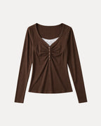Ruched Henley Top