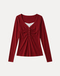 Ruched Henley Top