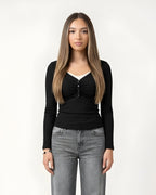 Ruched Henley Top