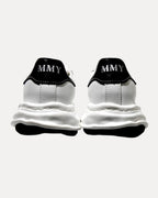 Wave Sole Leather Sneaker – White