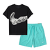 Full Set / Black and Mint Green / M
