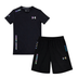 Full Set / Black (T-Shirt) and Black(shorts) / M(fits like S)