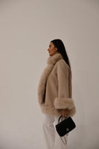 Fur Collar & Cuffs Cashmere Coat